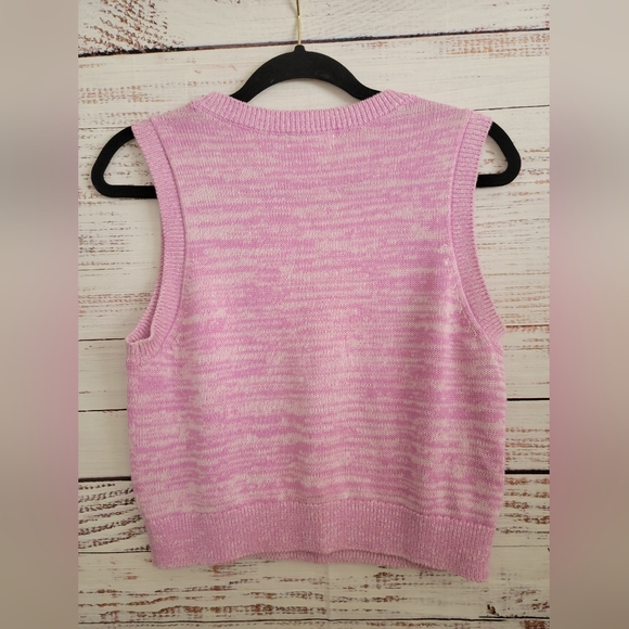 BP S PURPLE SLEVELESS CROPPED SWEATER - Picture 2 of 2